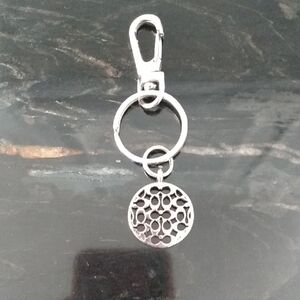 Coach Silver Keychain Bag Fob Purse Hang Tag